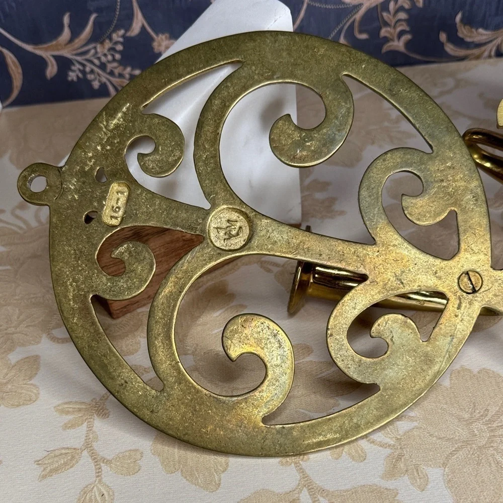 Vintage Estate Virginia Metalcrafters Heavy Brass Sconces: Tree of Life Pair